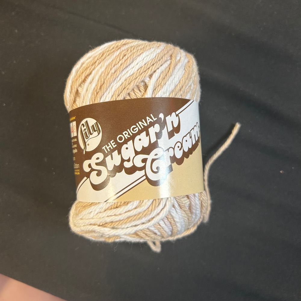 1-Skein 2oz 4ply Lily Sugar'n Cream cotton Natural Ombre #00228 Lot #102804